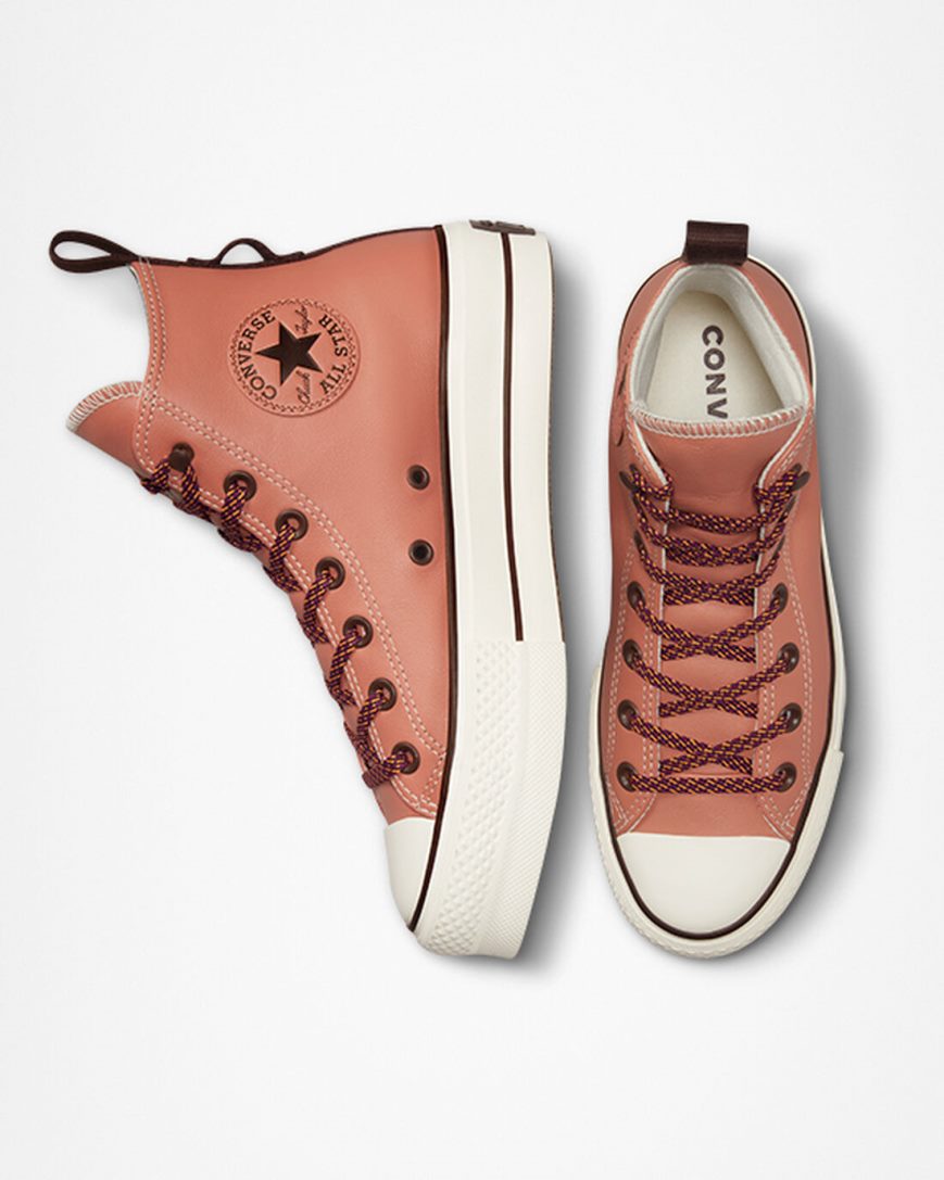 Topanky Na Platforme Converse Chuck Taylor All Star Lift Tonal Kozene Vysoke Damske Marhule | SK KNUHE5